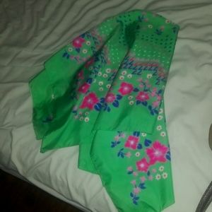 Green floral scarf